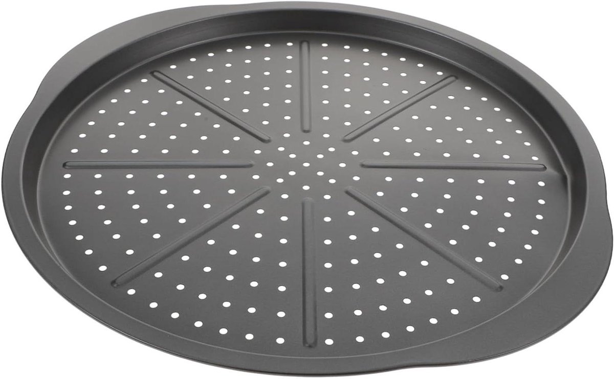 Pizza Bakplaat Bakvorm Pizza Thuis Bakken Anti-aanbaklaag 38cm Zwart
