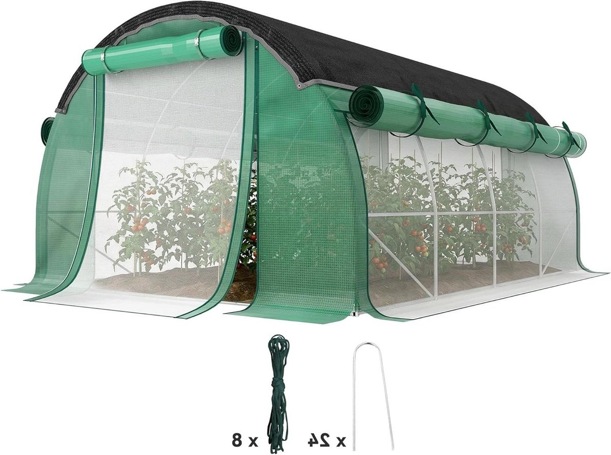Foliemodel Kas - Kweekkas Tunnel - Planten Beschermen - UV-bestendig Net - 4 x 3 x 2 meter - Groen
