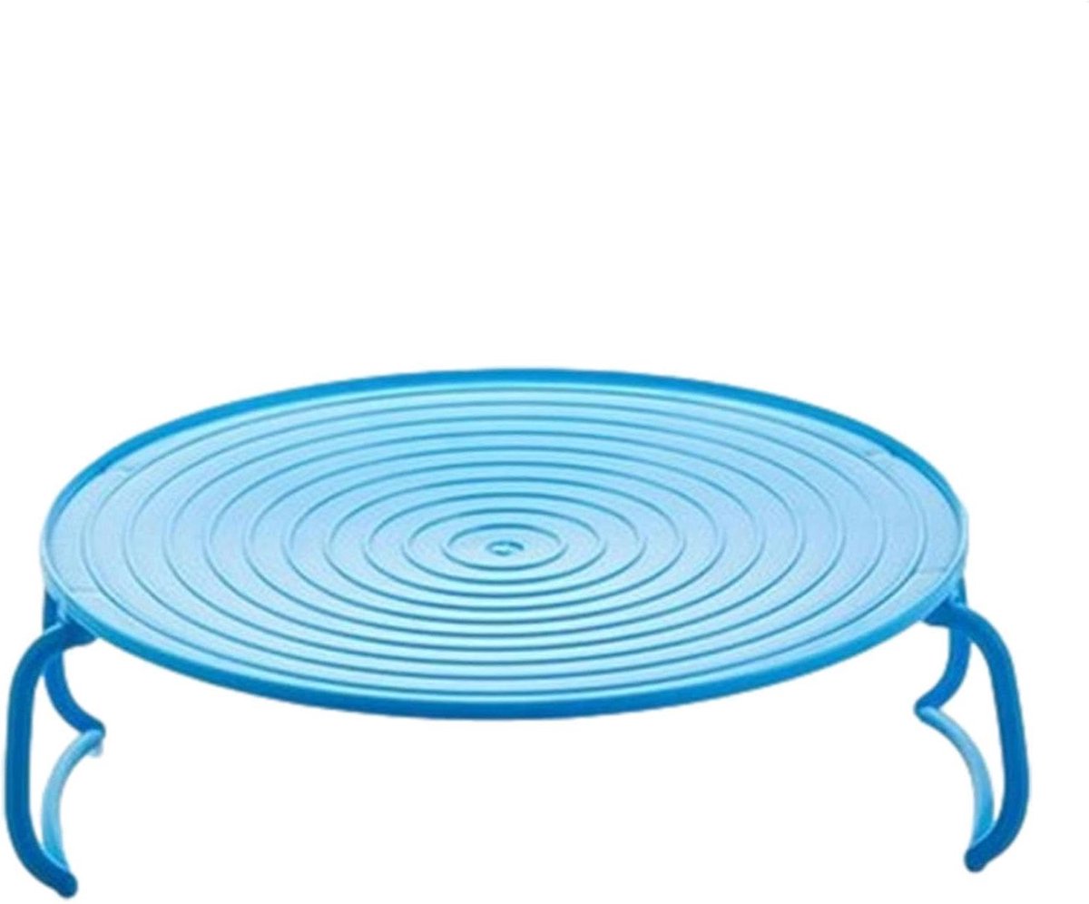 Magnetron Stoompan Magnetron Dienblad Voedsel Stomen Opvouwbaar Ontwerp 27 cm Diameter Blauw