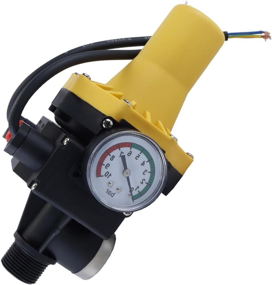 Automatische regelaar - Drukschakelaar pomp - Waterdruk regelen - Met drukmeter - 220V - Zwart