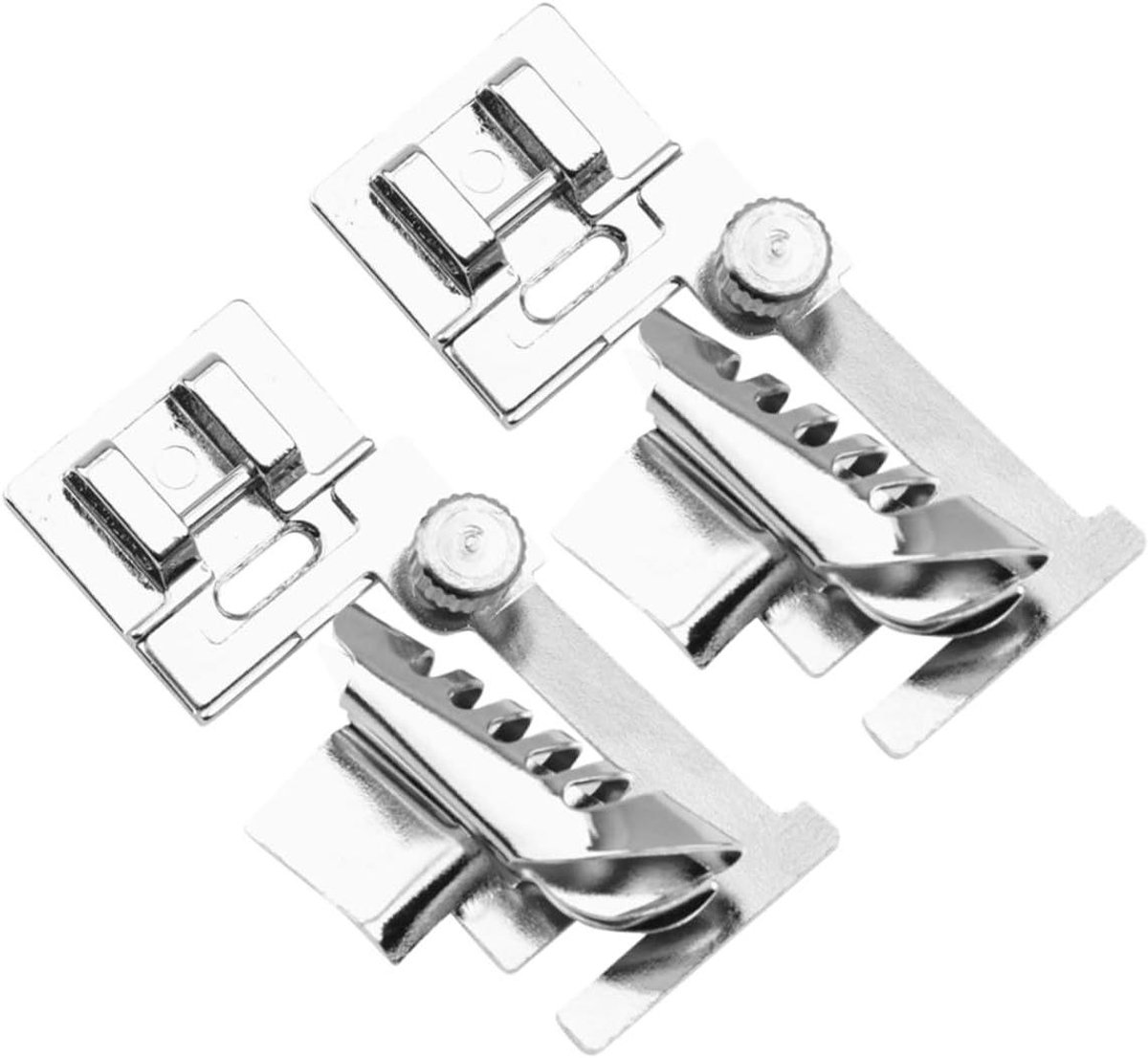 Naaimachine Voetjes - Rolvoetjes Set - Lichte Stoffen Naaien - Directe Installatie - 2 Stuks - Zilverkleurig