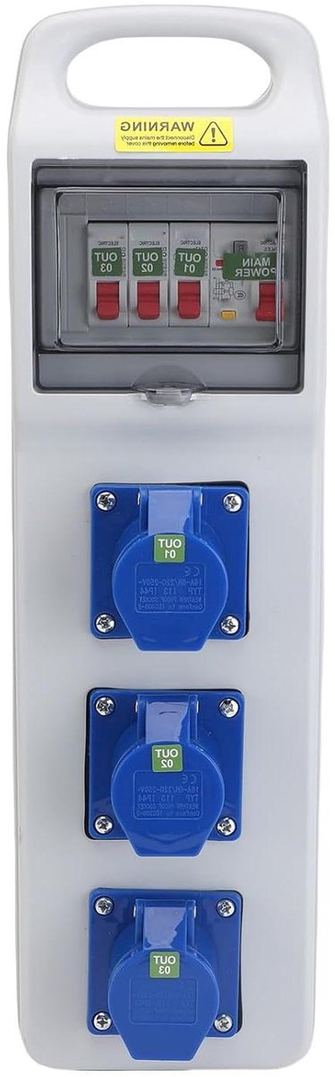 Buitenstroomverdeelkast - Elektrisch stopcontact - Stroomverdeling buiten - IP67 waterdicht - 50 x 16 x 15 cm - Grijs