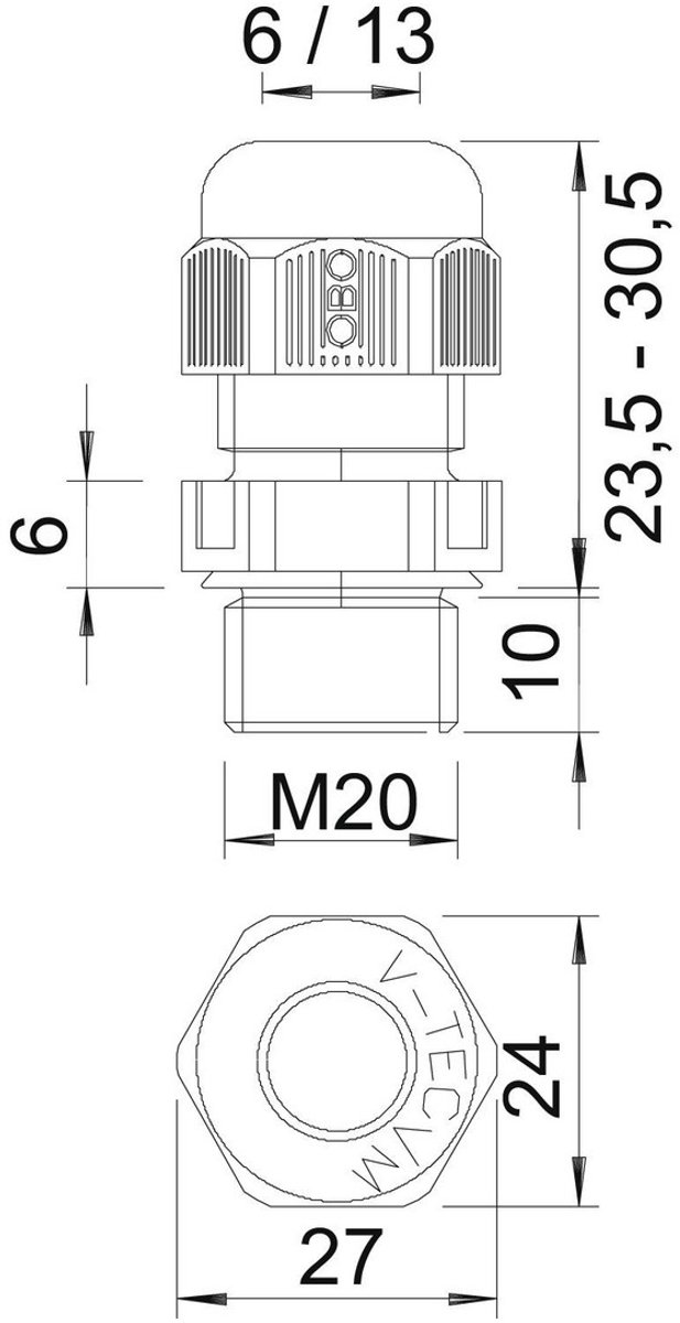 OBO V-TEC Wartel kabel-/buisinvoer
