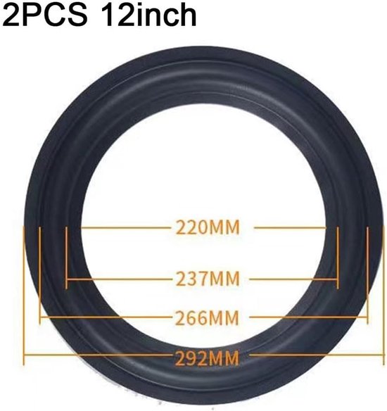 Speaker Foam Reparatie - Woofer Randen - Luidspreker Herstel - Flexibel Rubber Materiaal - 12 Inch - Zwart van Merkloos — afbeelding 2