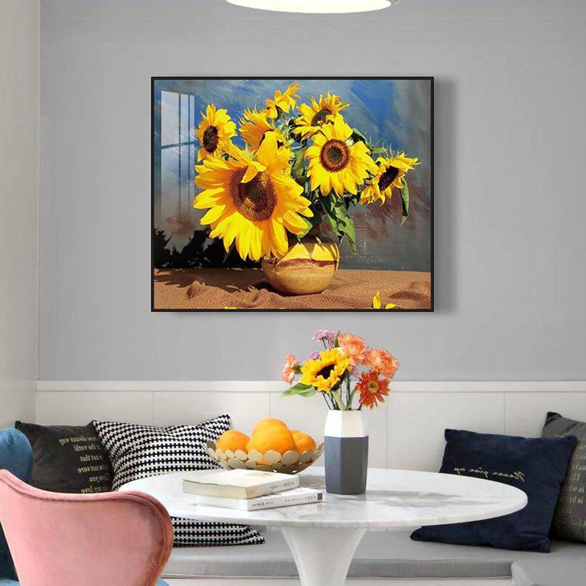 Meterkast Afdekking - Groepenkast Cover - Wand Decoratie - Handig Klapbaar - 46 x 36 cm - Grijs