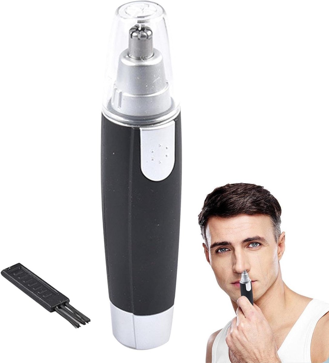 Neus en oor trimmer - Gezichtsreiniger - Persoonlijke verzorging - Roterend snijsysteem - 13 cm - Zwart