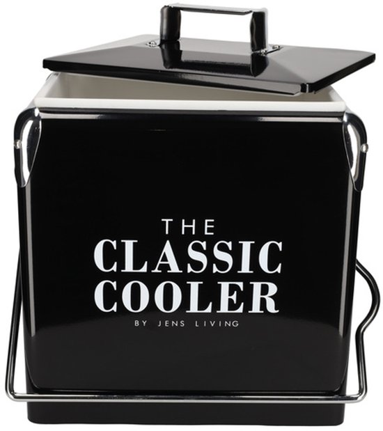 JENS Living Retro Koelbox Zwart 13L - Luxe Stijlvolle IJzeren Koelbox met Flessenopener van Merkloos — afbeelding 4