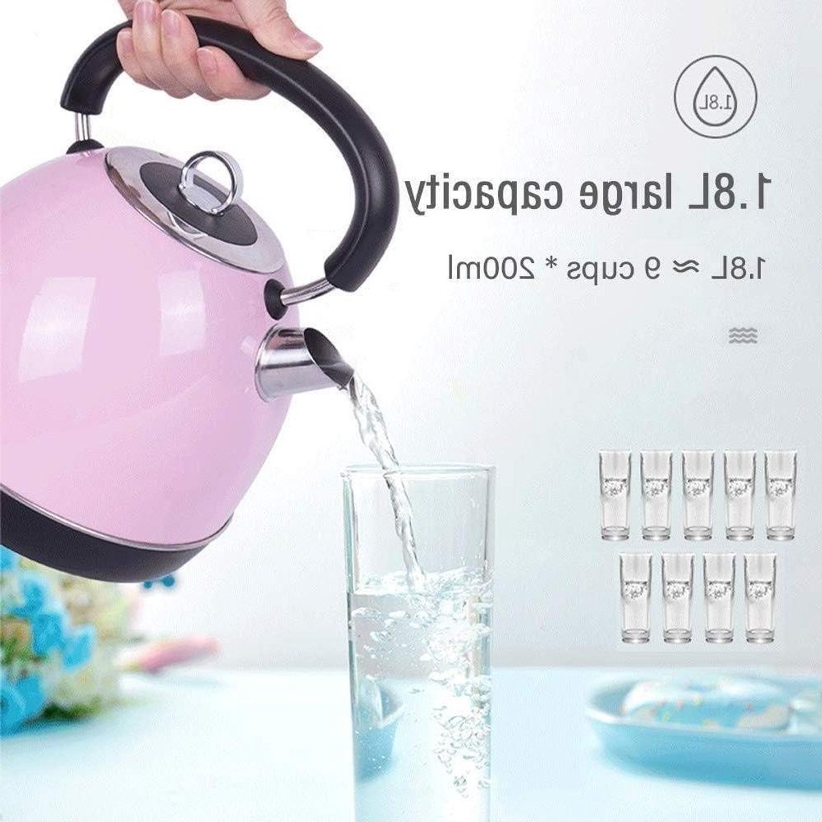 Elektrische Waterkoker - Snelkoker - Warme Dranken Maken - Automatische Uitschakeling - 18 Liter - Geel