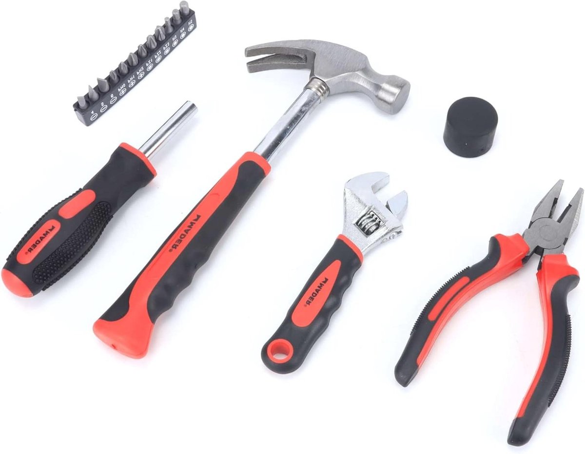 Tool set - 17-piece hand tool set including screwdriver, wrench and pliers made of robust steel, ideal for DIY and repairs