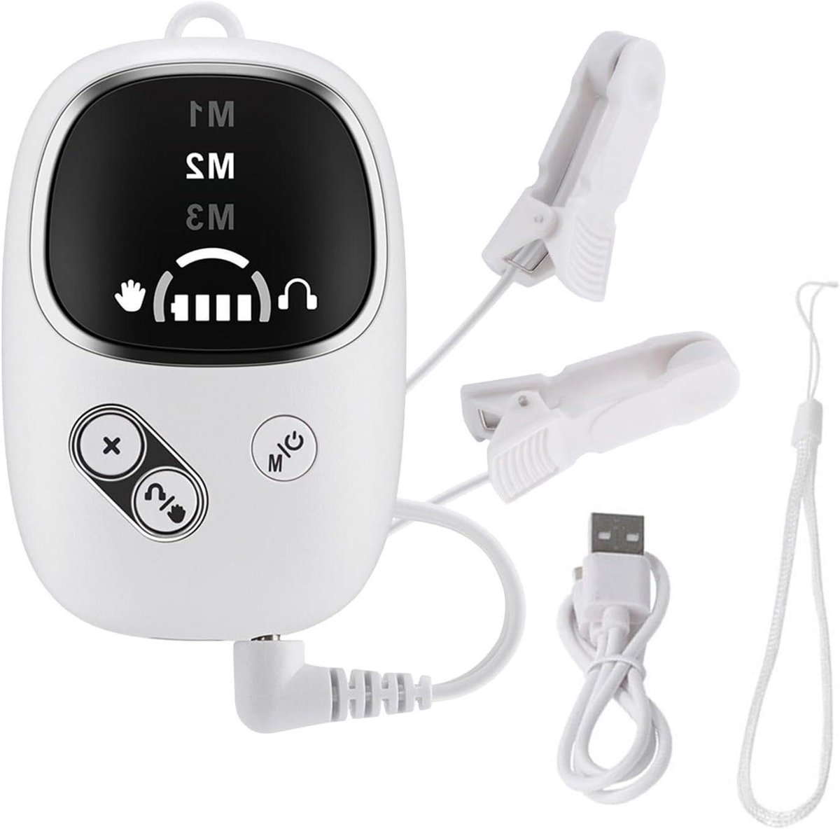 Slaaphulpmiddel Volwassenen - Relaxmachine Oorclip - Natuurlijke Slaap - Microstroom Technologie - 7 x 4.5 x 2 cm - Wit