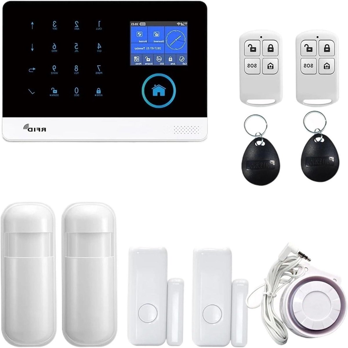Smart Home Alarm - Beveiligingssysteem Huis - Inbraak Voorkomen - Tweeweg Spraakintercom - 24 Inch Scherm - One Color