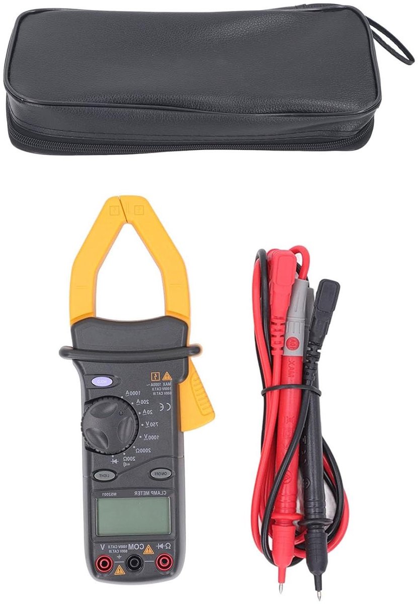 Digitale Stroomtang - Multimeter Tester - Elektrische Werkzaamheden - Zeer Nauwkeurige Metingen - 20A 1000A - Zwart