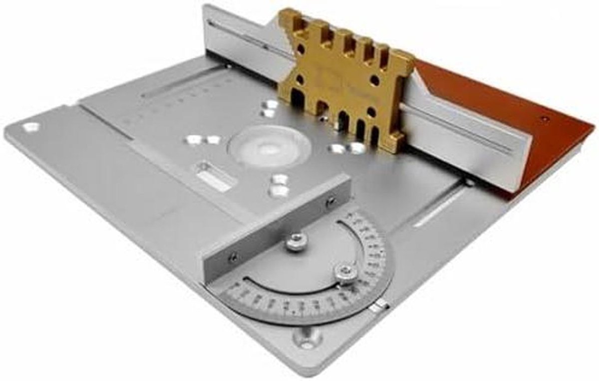 Routertafel Inzetplaat - Freestafel Hulpstuk - Houtbewerking Precisie - Aluminiumlegering - 245 x 240 mm - Zilver
