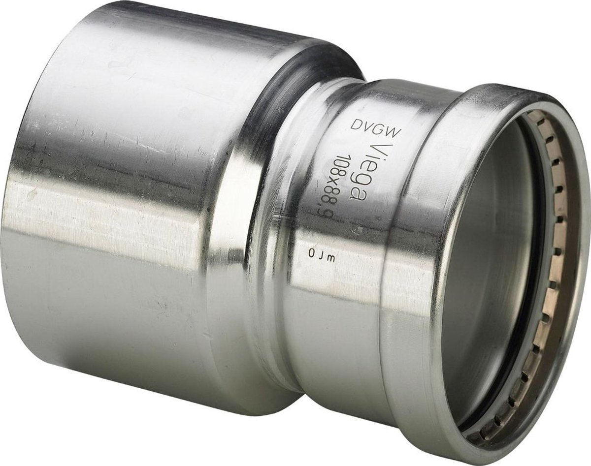 Viega Sanpress Inox XL-verloopstuk, d1 108,0, d2 76,1 roestvrij staal Model 2315.1XL, 483173