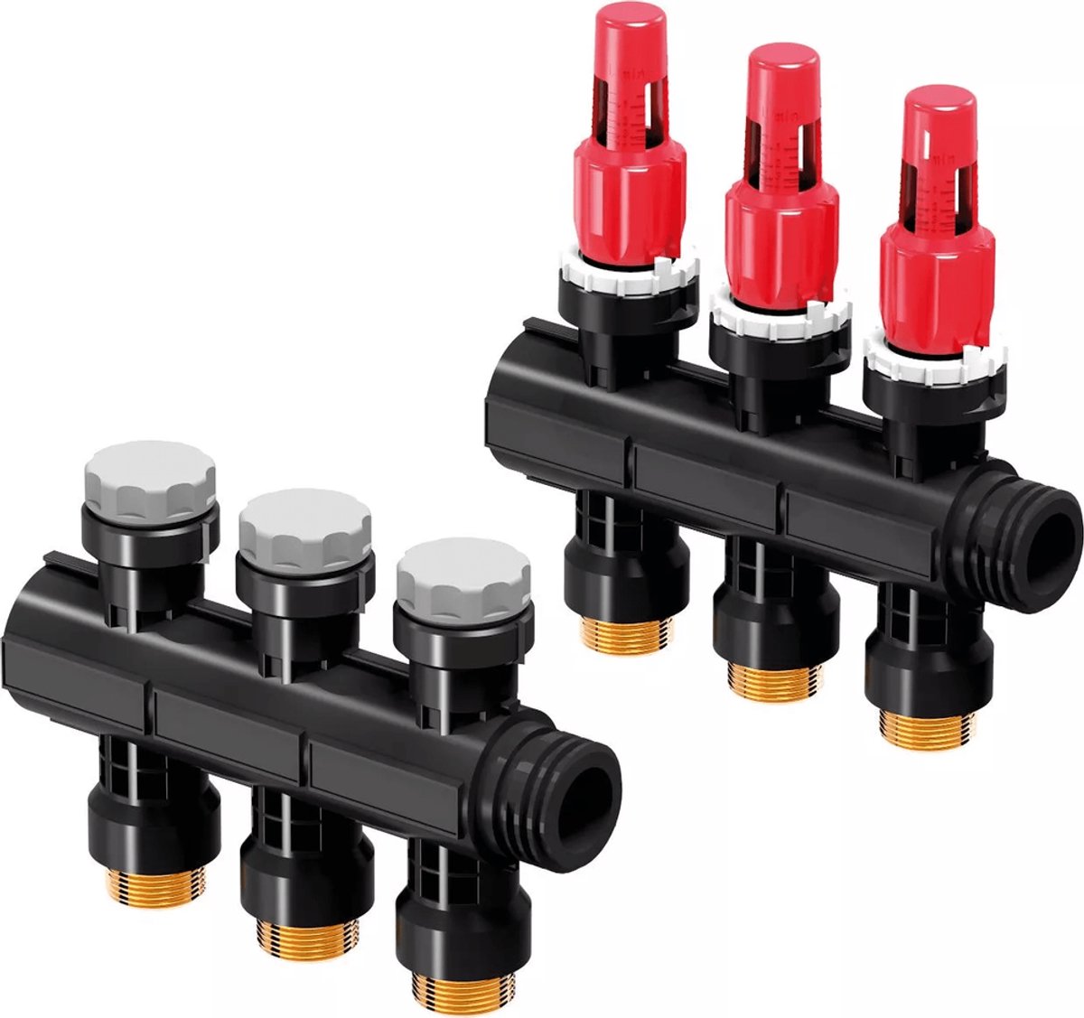 Uponor Vario PLUS Verdeler met flowmeter FM 3X 3/4 Euro, 1030583