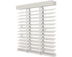 Verduisterende Houten Jaloezieën - Venster Blinds - Privacy Creëren - 50mm Lamellen - 45-115cm - Wit