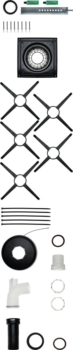 Brötje Basisbouwpakket Flexibel rookgasafvoersyst. Kunststof schachtdoorvoer DN 80, 830355