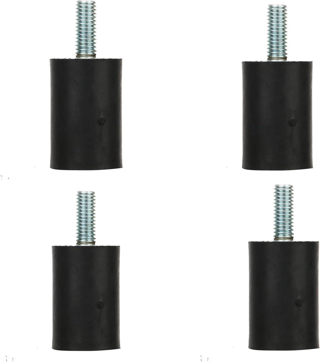 Rubberen Trillingsdempers - Motorsteunen Silent Blocks - Machine Demping - Metaal Rubber Constructie - M6 x 18 mm - Zwart