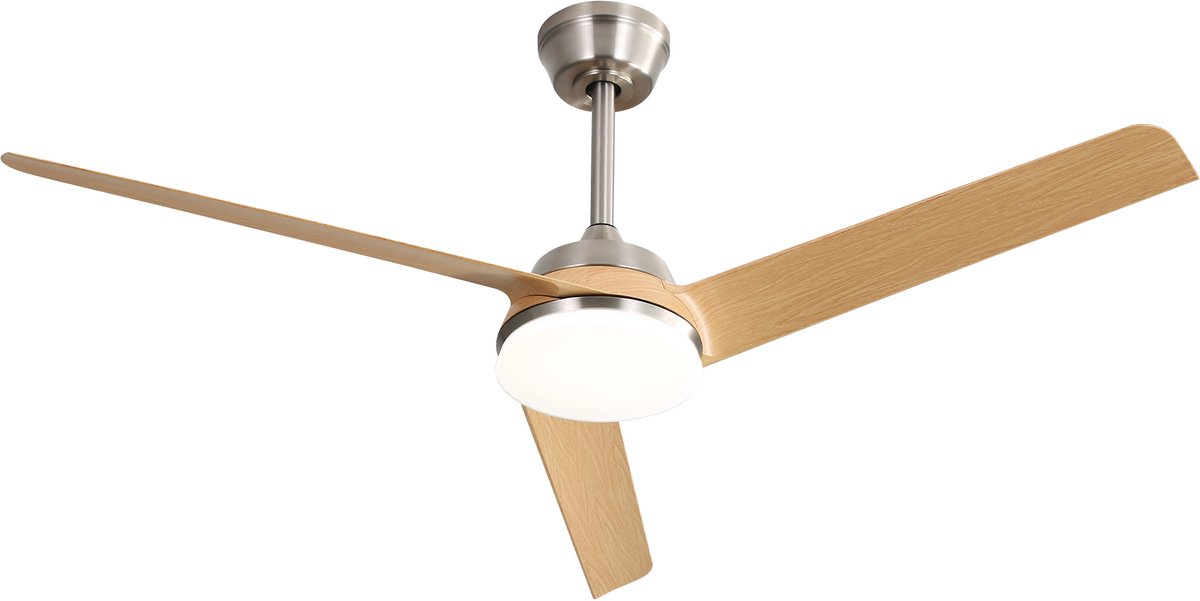 Gutent - Plafondventilator met LED licht - 132cm - 22W - 3 ABS bladen - Met afstandsbediening - Geschikt voor woonkamer