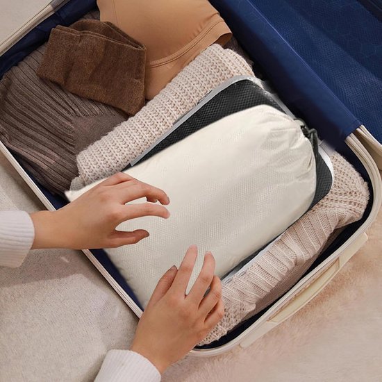 Compressiezakken Set - Reisorganizers - Bagage Opslag - Ruimtebesparend Ontwerp - 6 Delig - Zwart — afbeelding 4