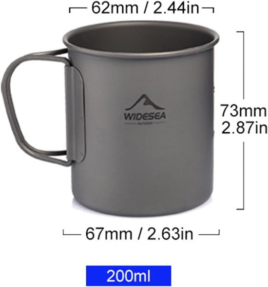 Campingbeker - Outdoor mok - Kamperen en reizen - Stapelbaar en lichtgewicht - 200 ml - Grijs — afbeelding 4