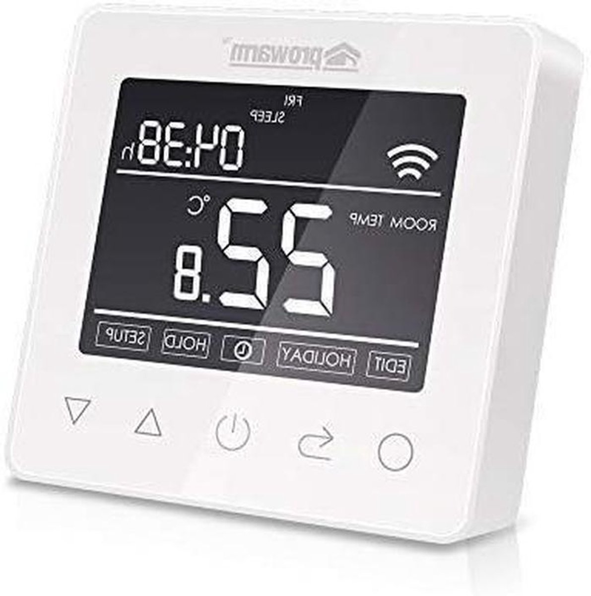 Slimme Thermostaat - Wifi Regelaar - Verwarming Instellen - Dubbele Temperatuur - Touchscreen Display - Wit