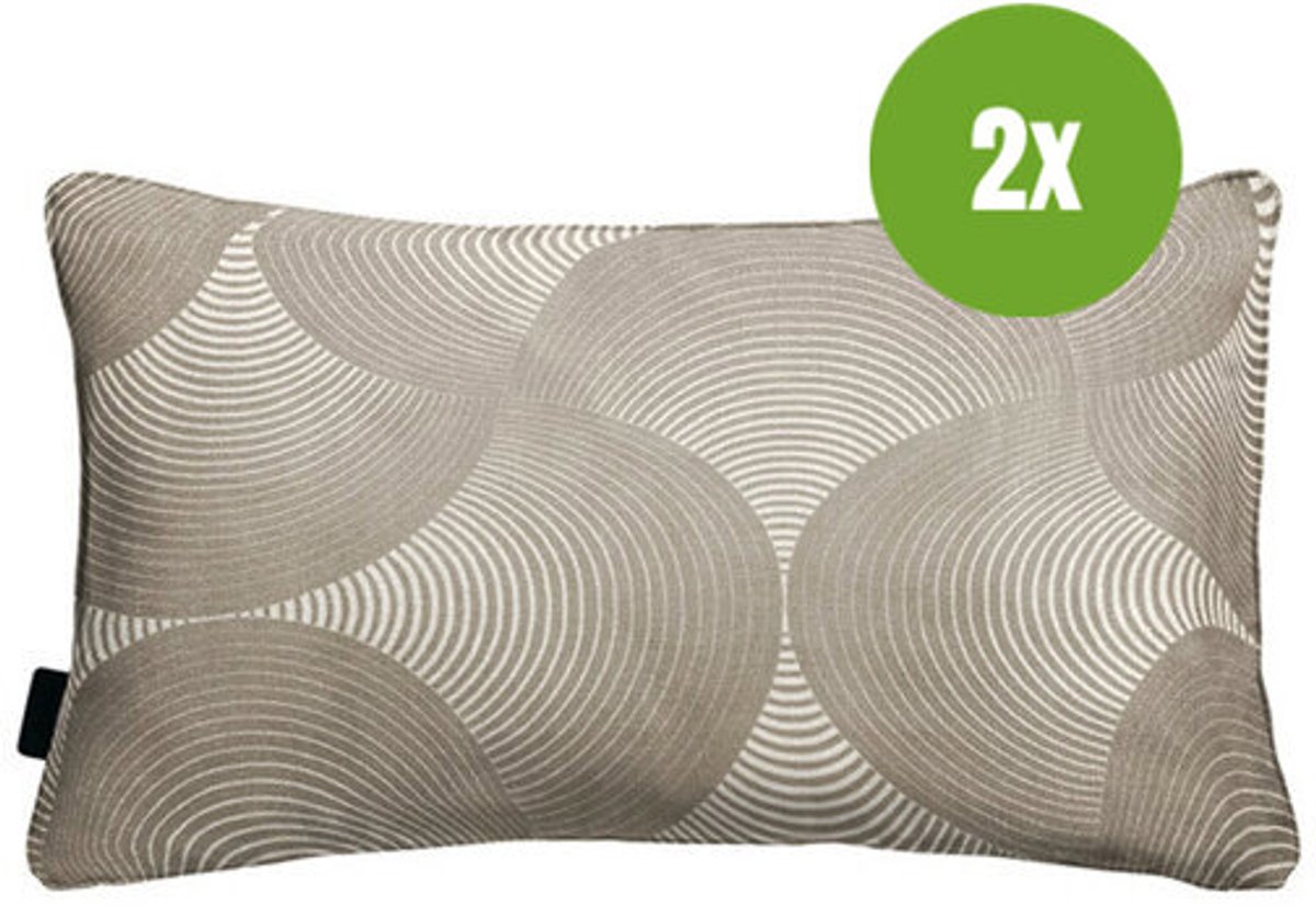 Sierkussen paspel ca.30x50cm O WR Napels rondo taupe 2 stuks