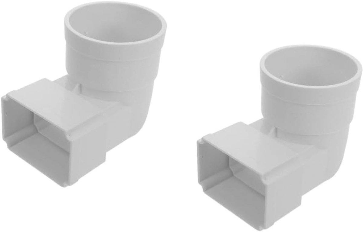 Goot Beschermers - Afvoerbuis Hulpstukken - Regenwater Opvangen - Brede Mond Ontwerp - 2 stuks - Wit