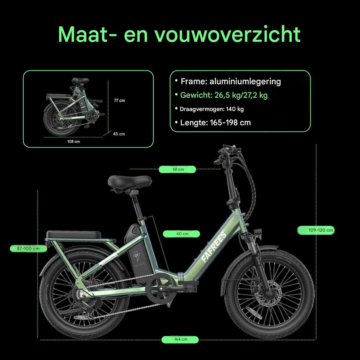 Fafrees Elektrische fiets - Actieradius120km - Verwijderbare batterij 36 V 20Ah - Motor 250W - Shimano 7 versnellingen - Koppelingssensor aan beide zijden - 20 Inch Commuter E-Bike - Dubbele Vering - 20 Inch opvouwbare City Commuter E-Bike - Blauw thumbnail 4
