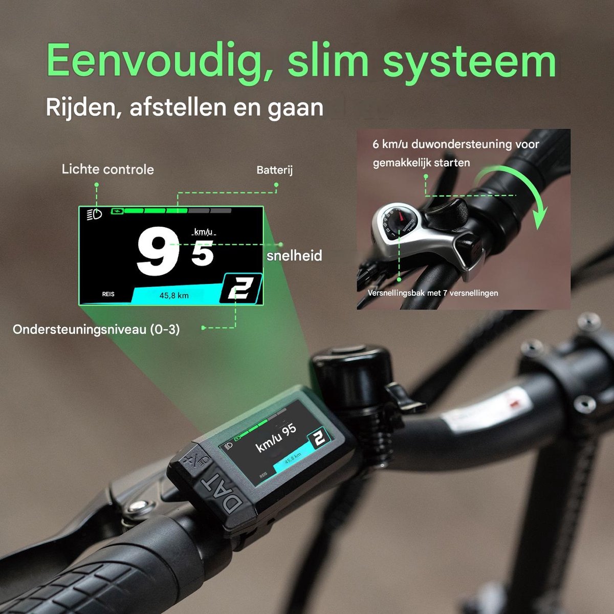 Fafrees Elektrische fiets - Actieradius120km - Verwijderbare batterij 36 V 20Ah - Motor 250W - Shimano 7 versnellingen - Koppelingssensor aan beide zijden - 20 Inch Commuter E-Bike - Dubbele Vering - 20 Inch opvouwbare City Commuter E-Bike - Wit thumbnail 4