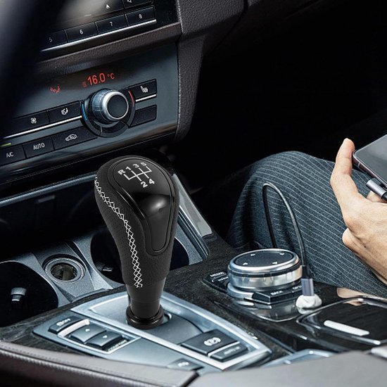 Schakelpookknop Auto - Handmatige Versnellingspook - Interieur Verbeteren - Eenvoudige Installatie - Universeel Model - Zwart — afbeelding 2