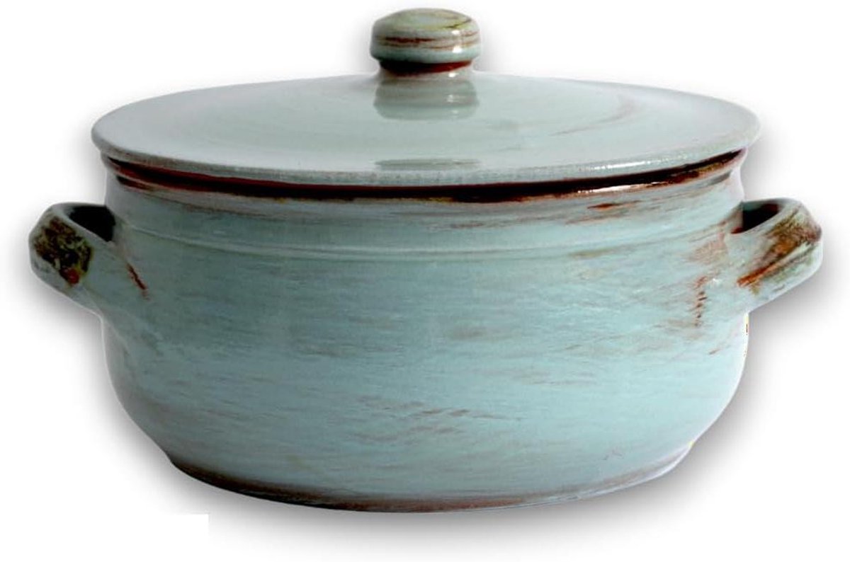 Terracotta Pan - Handgemaakte Pot - Langzaam Koken - Authentieke Smaak - 24 cm Diameter - Rood