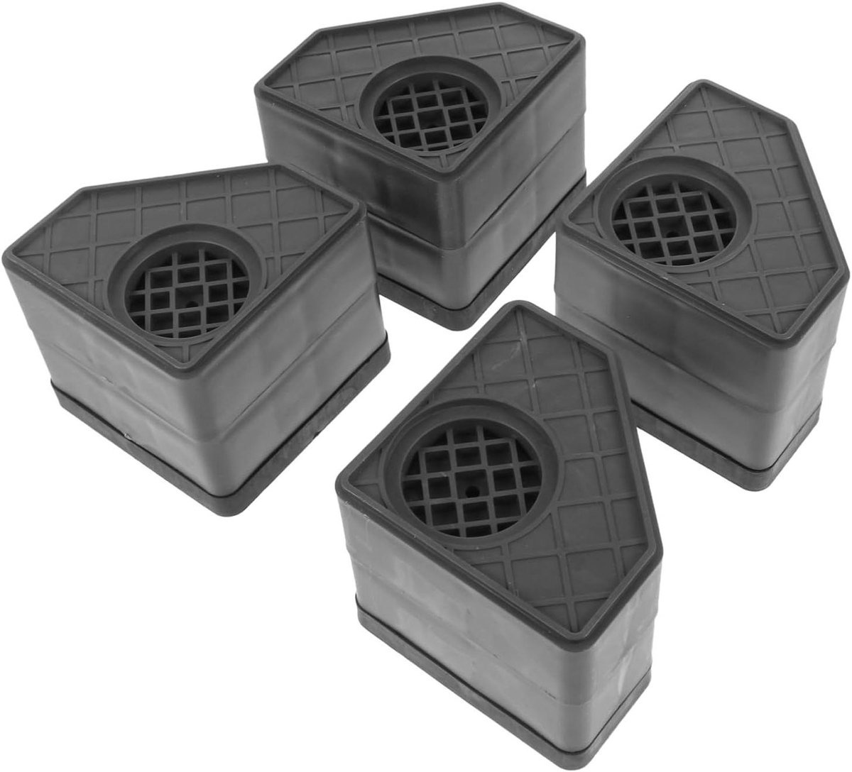 Vloermatten Set - Wasmachine Pads - Apparaat Stabiliseren - Schokabsorberend - 4 Stuks - Zwart