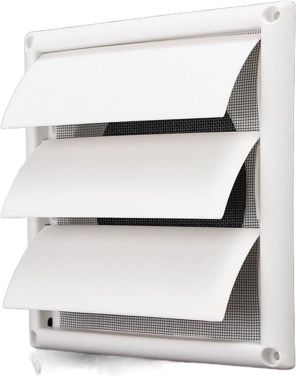 Ventilatie Rooster - Muur Afdekking - Luchtstroom Reguleren - Geïntegreerde Terugslagklep - 200 x 200 mm - Wit