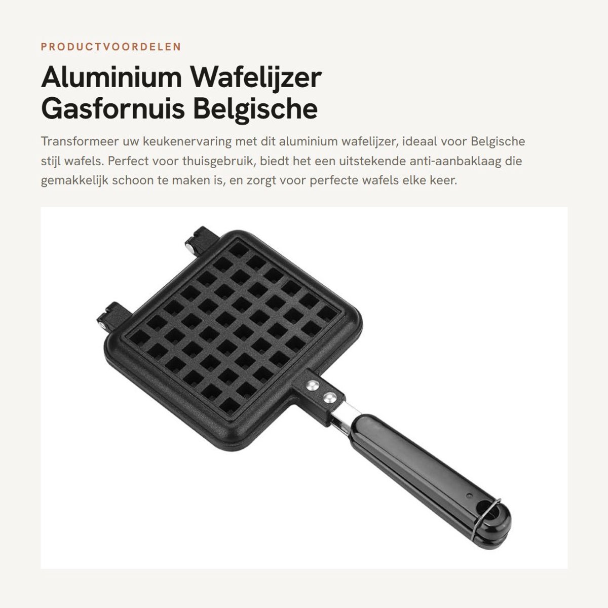 Dailygoods- Wafelijzer met Gegoten Anti-aanbaklaag - Wafelijzer voor Gas Fornuis - Belgische Stijl - Huishoudelijk Keukengereedschap - Duurzaam en Gebruiksvriendelijk - Wafelbakvorm