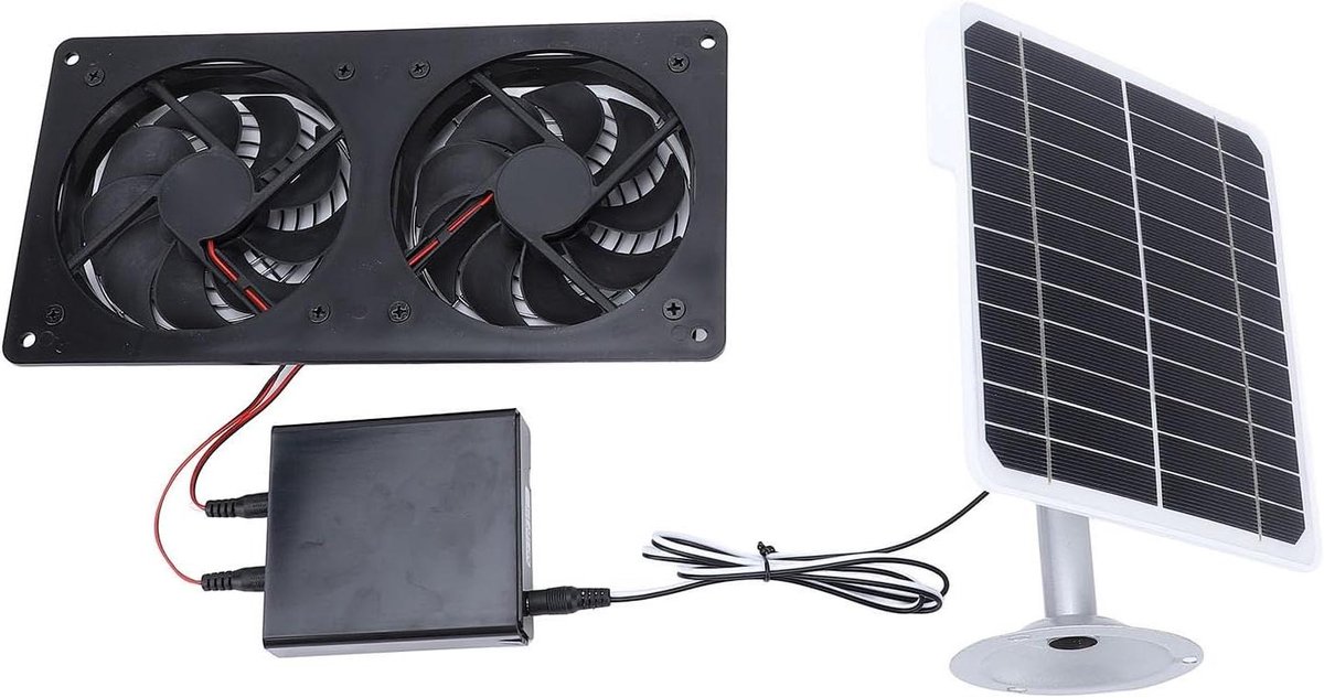 Zonne-afzuigventilator - Ventilatieset - Luchtcirculatie Buiten - 24/7 Continue Werking -