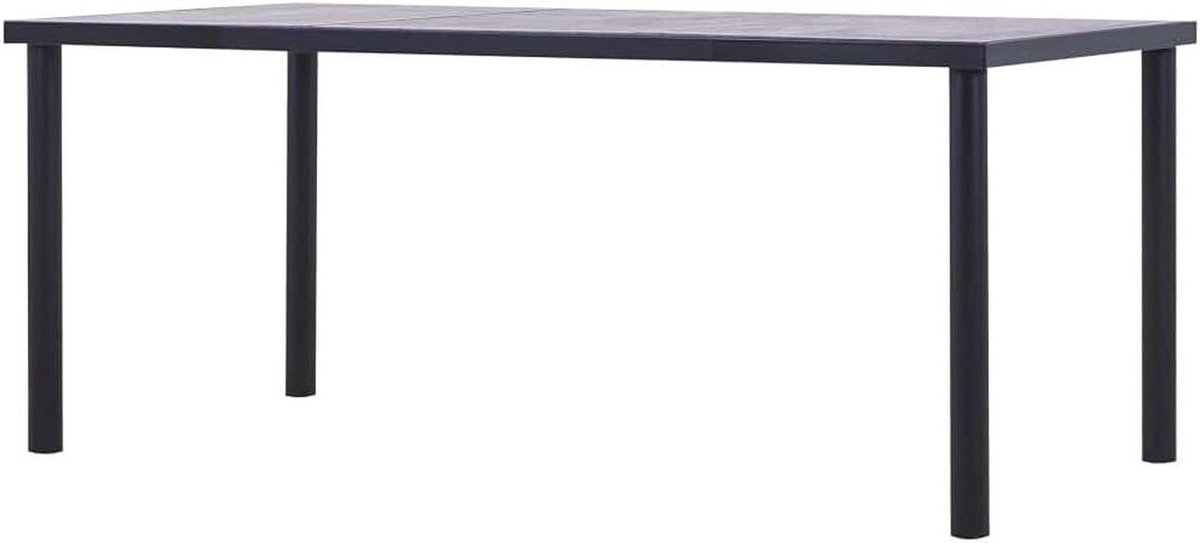 Eettafel - Keukentafel Eetkamertafel - Gezellig Tafelen - Glad Tafelblad Houtnerf - 180 x 90 x 75 cm - Zwart