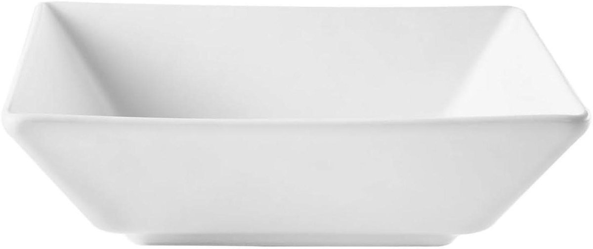 Soepkommen Set - Vierkante Schalen - Dineren Thuis - Magnetron Vaatwasmachinebestendig - 6 Stuks 17cm - Wit