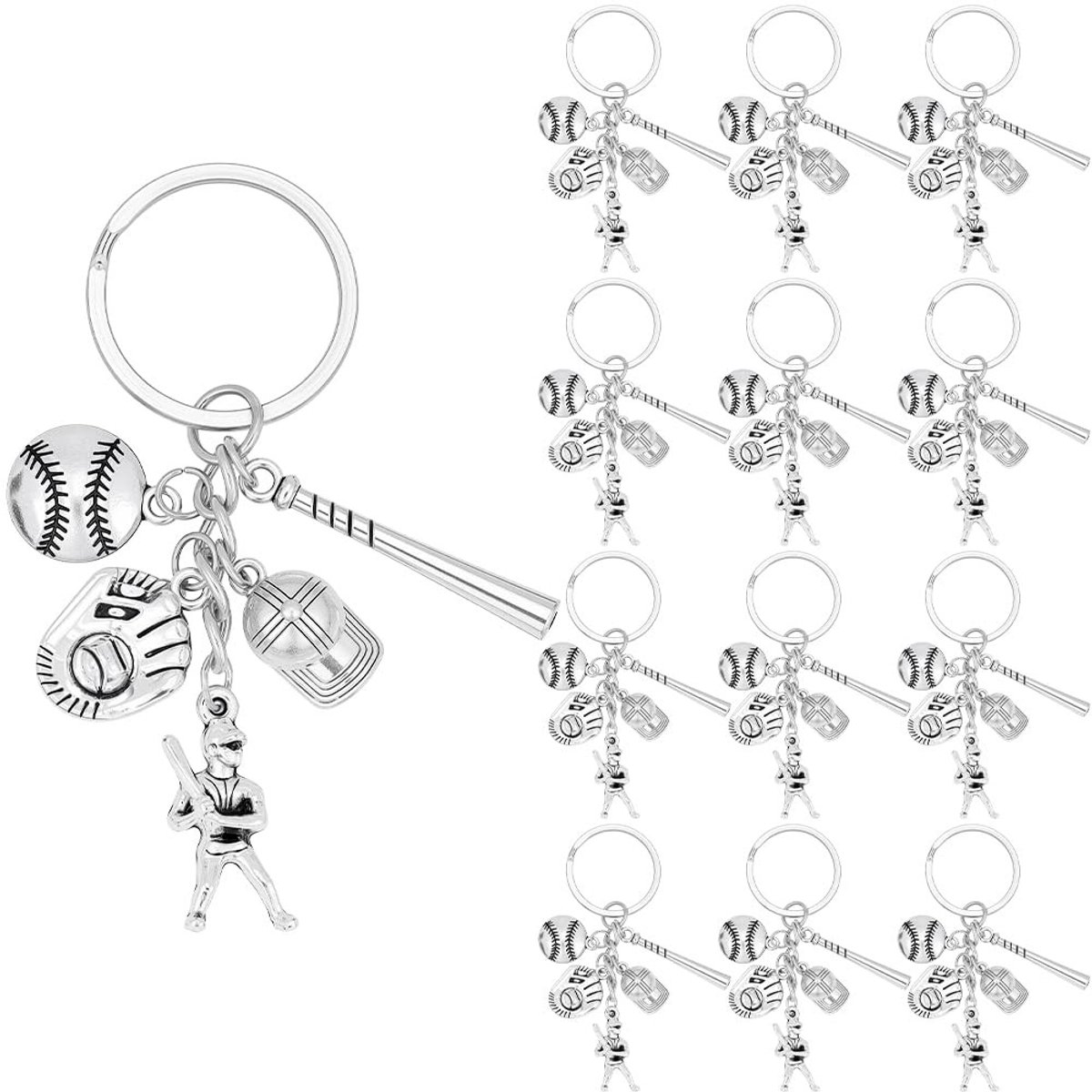 Dailygoods - Set van 20 Honkbal Sleutelhangers voor Sportliefhebbers