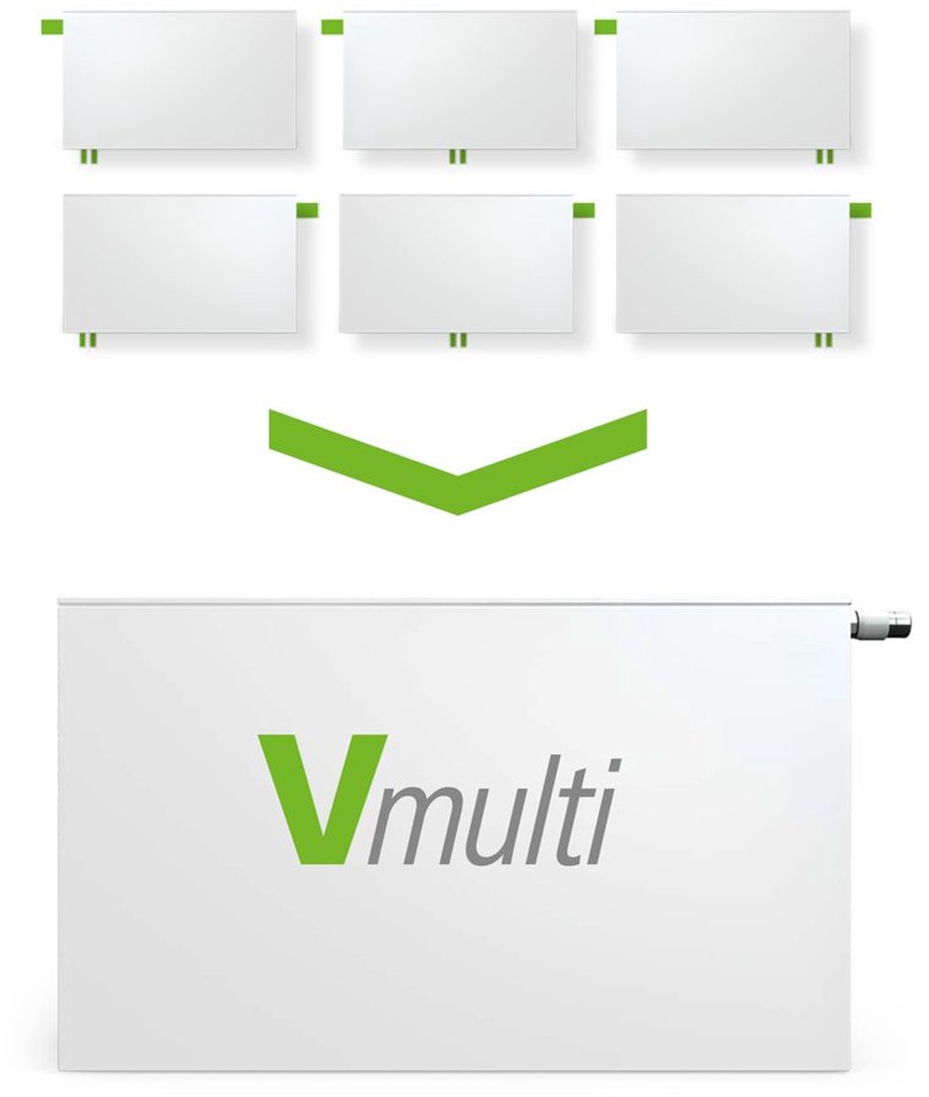 Kermi X2 Plan-Vmulti universele radiator, type 12, 505x805, wit, ventiel, PTX120500801N1K