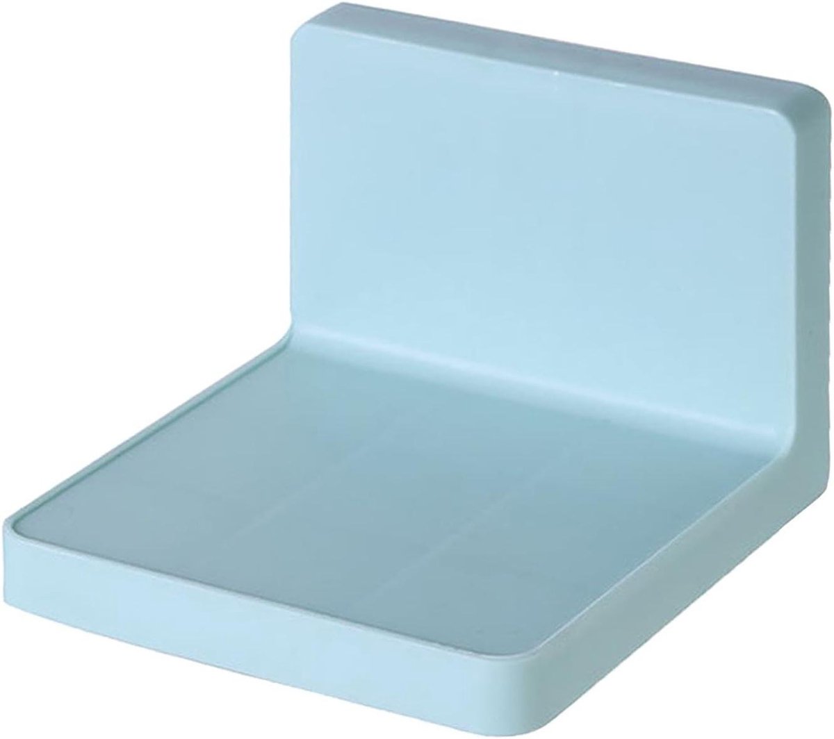 Wandrek Acryl - Cosmetica Houder - Ruimte Besparen - Boorvrije Installatie - 10 x 10.5 x 7.5 cm - Blauw