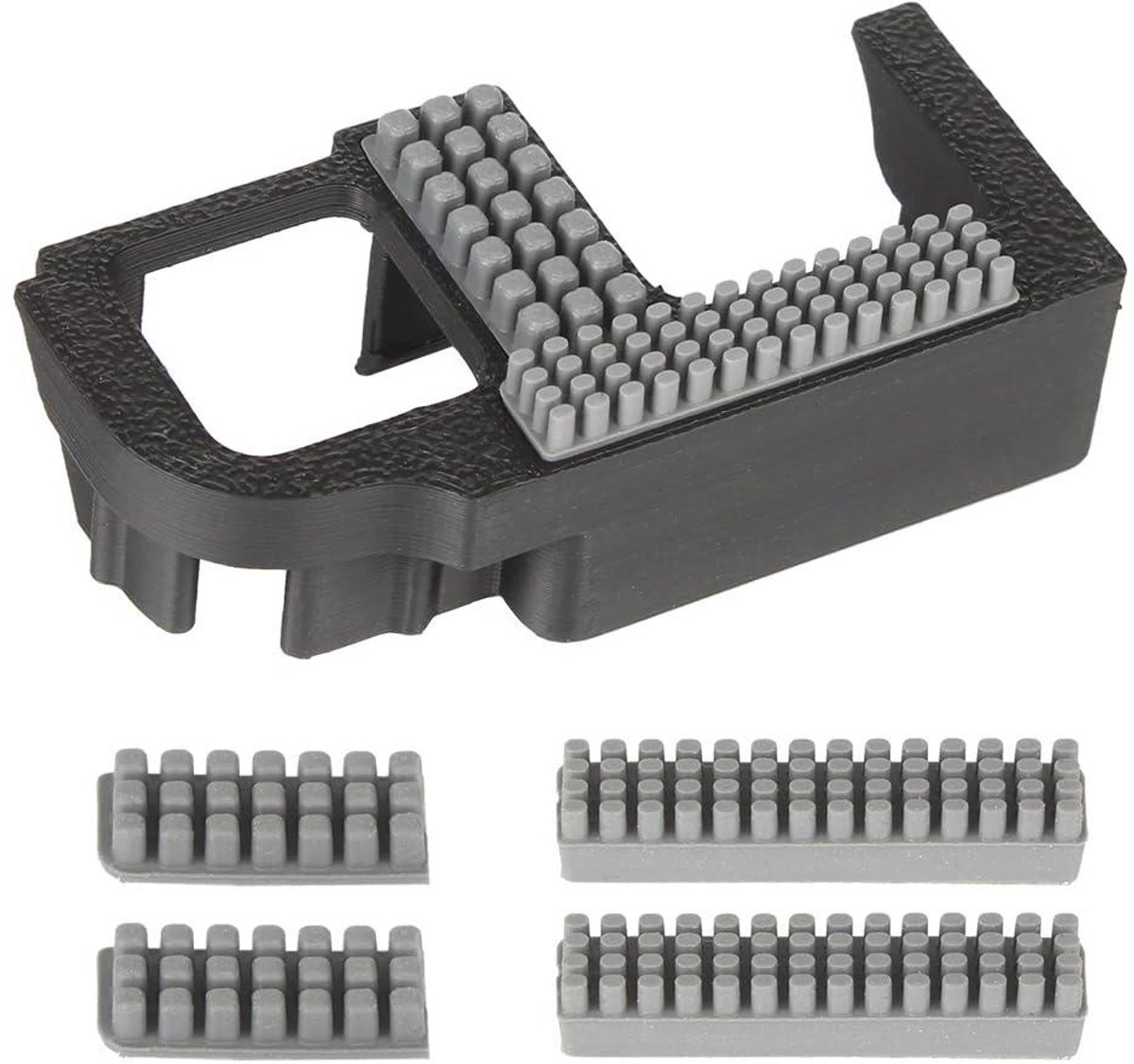 Mondstuk Borstel - Reinigingsgereedschap - 3D Printer Onderhoud - Verbeterd Dubbel Ontwerp - 54 x 25 x 15 mm - Zwart