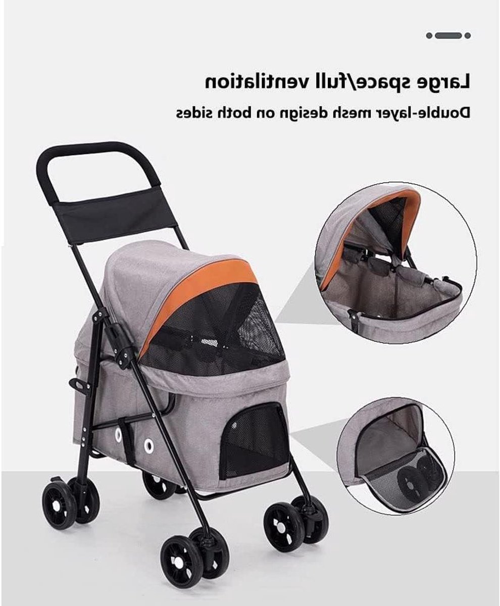 Huisdierbuggy - Hondenbuggy Kattenbuggy - Buitenactiviteiten - Opvouwbaar Lichtgewicht - Tot 15 kg - Grijs