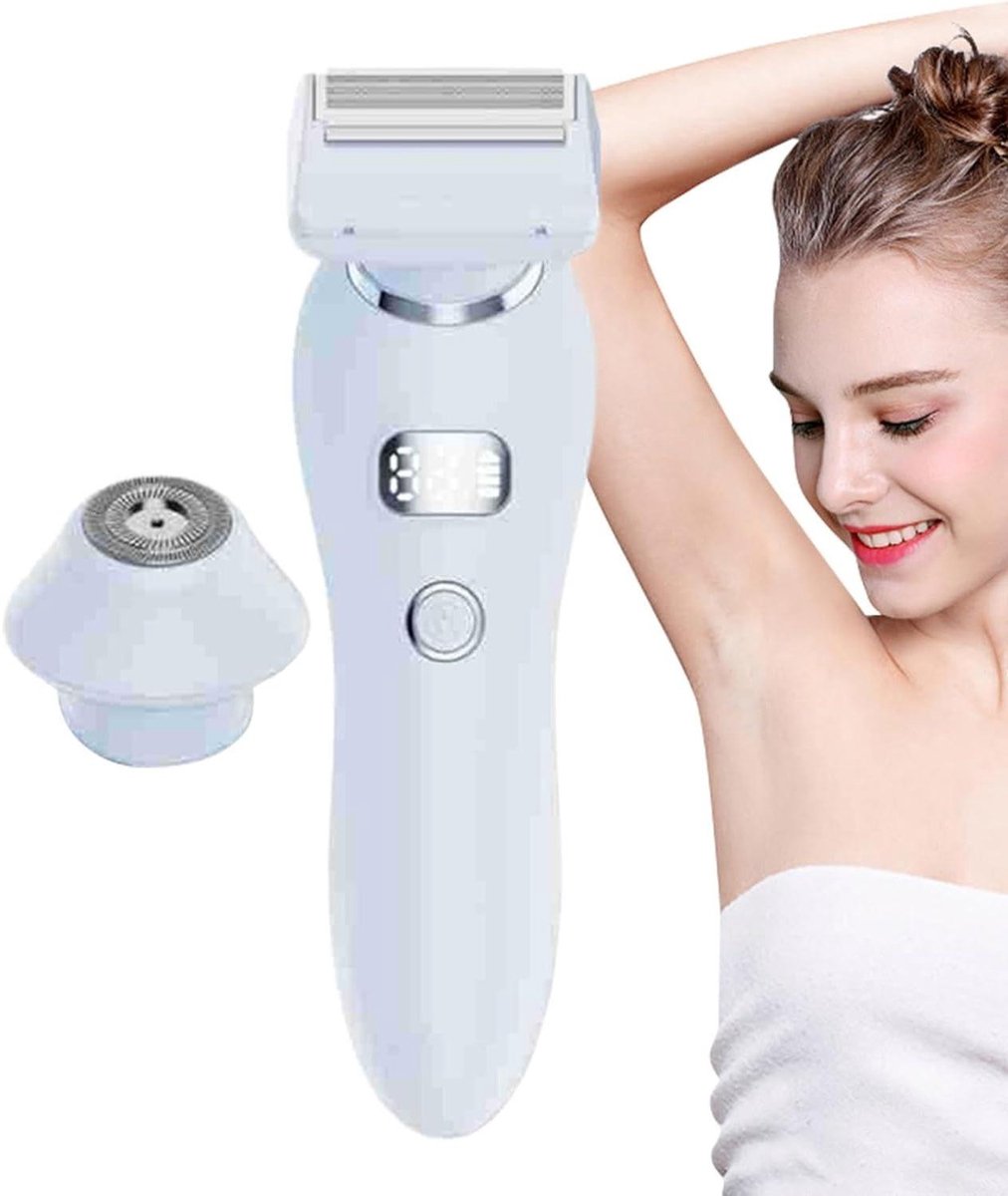 Elektrische Ontharingsapparaat - Gezichts trimmer - Huidverzorging - 3D zwevende folie - 16.8 cm - Wit