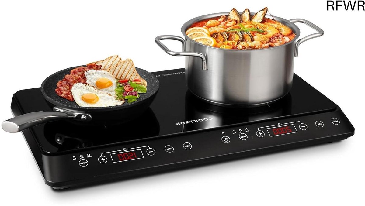 Inductie Kookplaat - Dubbele Plaat - Flexibel Koken - Krachtig 3500W - 2 Zones - Zwart
