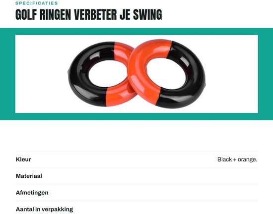 Dailygoods- Zwemringen Comfortabel - Golf Ringen - Trainen - Competitie - Duurzaam Materiaal - Gekwalificeerd Staal/Rubber - Golfgewicht van Dailygoods — afbeelding 2