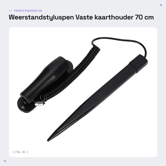 NTH products- Weerstandstyluspen met vaste kaarthouder - 70 cm veerdraad - touchscreen pen - kunststof - antislip - comfortabel in gebruik - Stylus — afbeelding 4