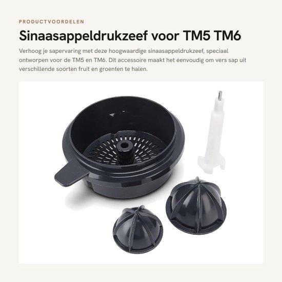 Dailygoods- Sinaasappeldrukzeef - Verbeterde veelzijdigheid - Accessoire voor TM5/TM6 - Sapper - Gebruiksgemak - Behoud van voedingsstoffen - Citrusjuicer van Dailygoods — afbeelding 4