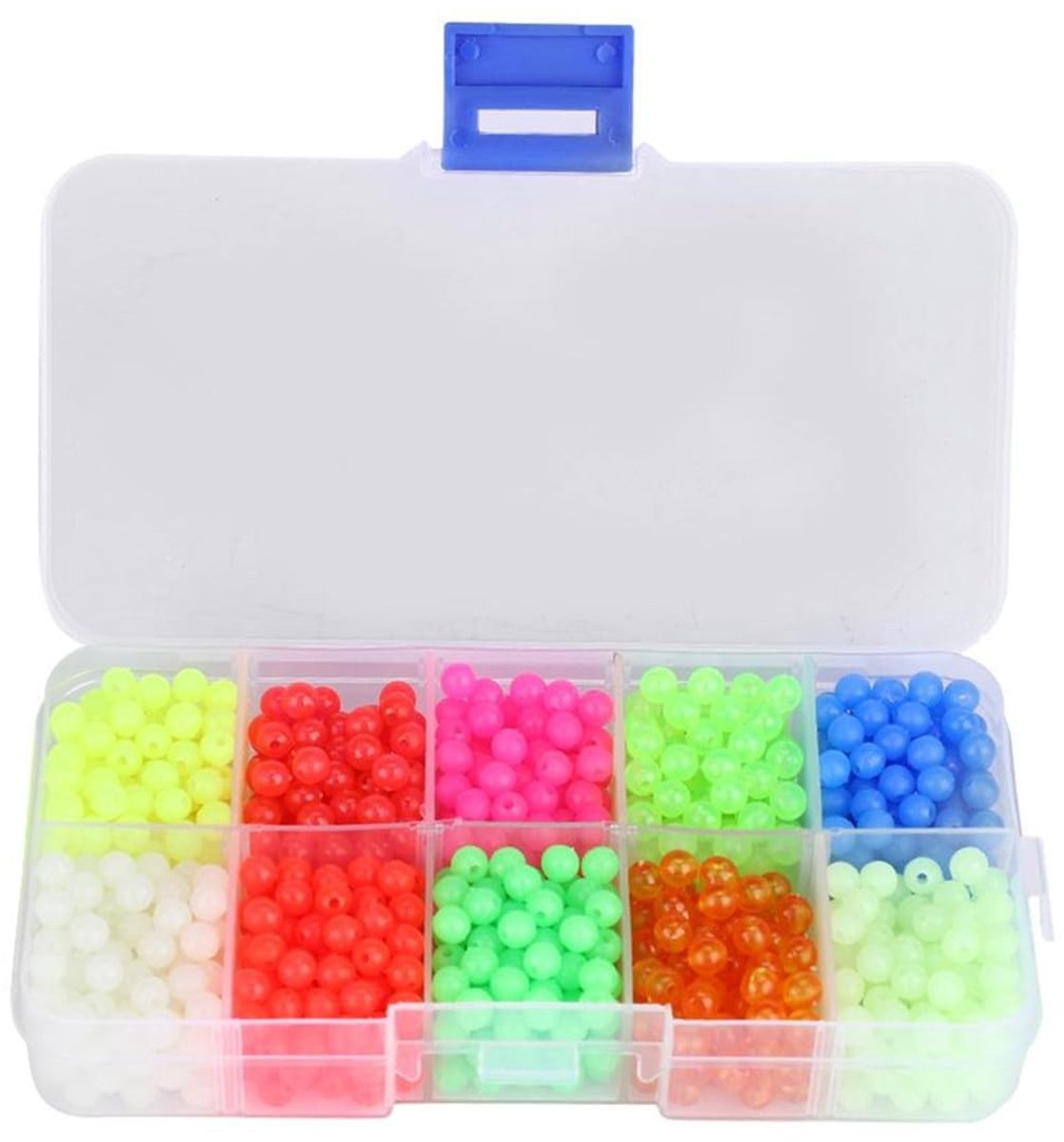 Dailygoods- Kunstaas 1000 stuks - Kunststof Kralen - Nachtvissen/Diepzeevissen - Herbruikbaar - Lichtgewicht - Extra Aantrekkingskracht - Vissersbenodigdheden