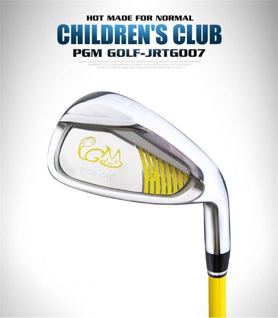 Kinder Golf IJzers - Junior Golfclub Oefenclub - Golf Leren - Carbon Shaft - Leeftijd 9-12 - Geel — afbeelding 2